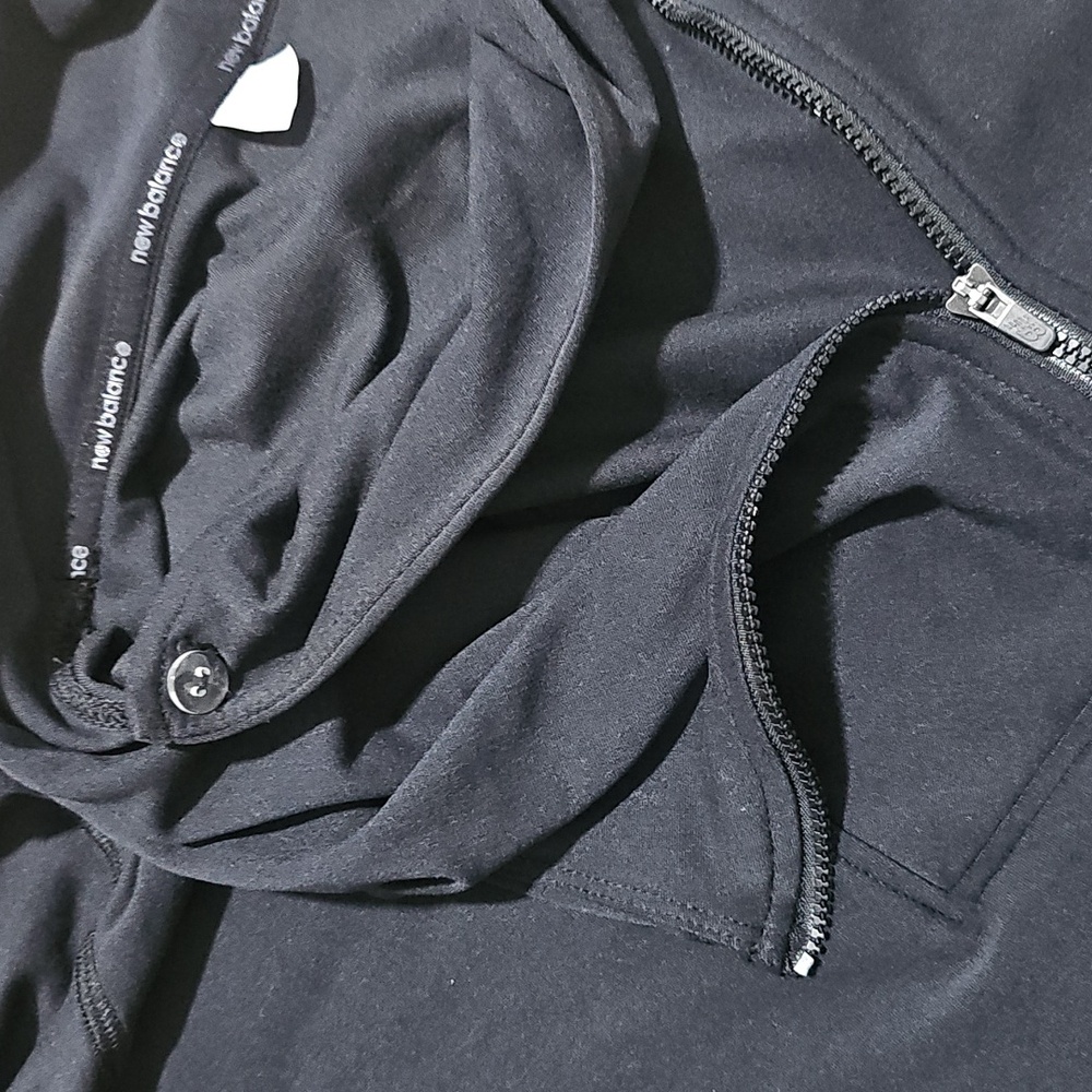 NWT New Balance NB Heat Anticipate Asymmetrical Pullover Large Black Quarter Zip - Picture 4 of 6